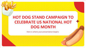 Campanha de barraca de cachorro-quente para comemorar o mês nacional de cachorro-quente dos EUA
