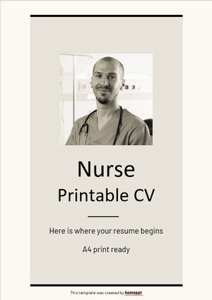CV imprimable infirmière