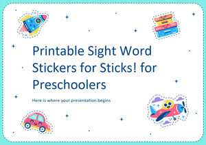 ¡Pegatinas imprimibles de palabras a la vista para palos! para preescolares