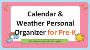 Persönlicher Kalender- und Wetter-Organizer für Vorschulkinder