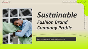 Perfil da empresa de marca de moda sustentável
