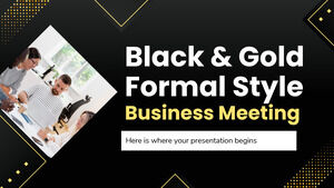 Reunião de negócios em estilo formal preto e dourado