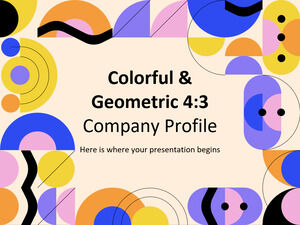 Perfil de empresa colorido y geométrico 4:3