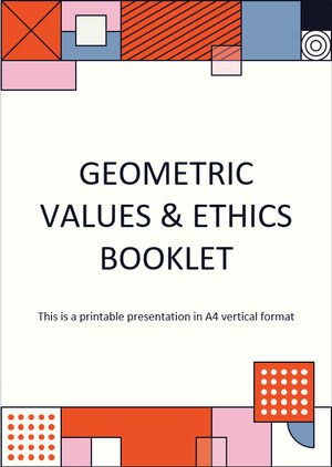 Broschüre „Ethik und Werte“ im geometrischen Stil