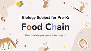 Materia de Biología para Pre-K: Cadena Alimentaria