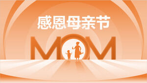 Plantilla PowerPoint del Día de la Madre de Acción de Gracias de color naranja claro