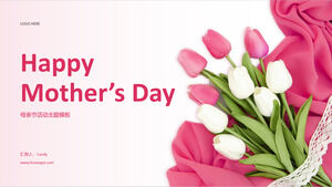 Plantilla de PowerPoint con tema rosa minimalista del Día de la Madre