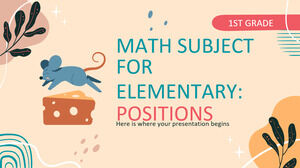 Matière mathématique pour l'élémentaire - 1re année : Positions