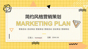 Unduh gratis template PPT perencanaan pemasaran dengan latar belakang kotak kuning