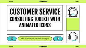 Boîte à outils de conseil en service client avec icônes animées