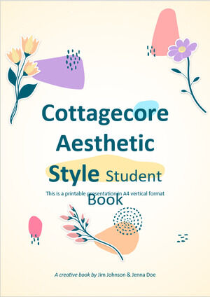 Livre étudiant de style esthétique Cottagecore