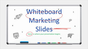 Diapositives de marketing sur tableau blanc