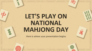 Vamos jogar no Dia Nacional de Mahjong