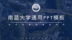 PPT-Vorlage für die blaue einfache allgemeine Verteidigung der Nanchang-Universität