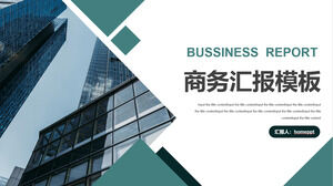 Download PPT template for green business report in office building background