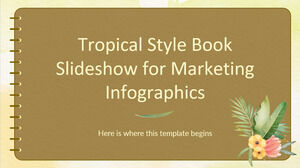 Buch-Diashow im tropischen Stil für Marketing-Infografiken