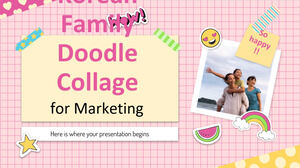 Kolaż Doodle koreańskiej rodziny do celów marketingowych