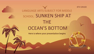 Materia de lengua y literatura para la escuela intermedia - 8.º grado: barco hundido en el fondo del océano