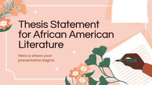 Dichiarazione di tesi per la letteratura afroamericana
