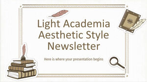 Newsletter di Light Academia Stile Estetico