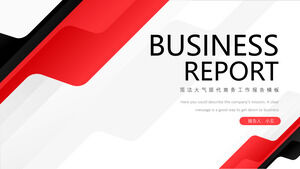 Baixe o modelo PPT para relatório de negócios com fundo gráfico da moda vermelho e preto
