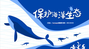 Template PPT untuk melindungi tema ekologi laut dan perlindungan lingkungan