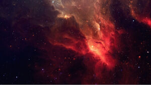 Kırmızı evrenin, yıldızlı gökyüzünün ve gezegenlerin dört PPT arka plan görüntüsü