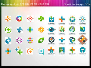 32 materiais de ícones PPT com tema médico e biológico em cores