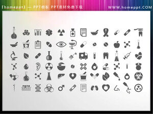 72 materiales de iconos PPT de tema médico coloreables vectoriales