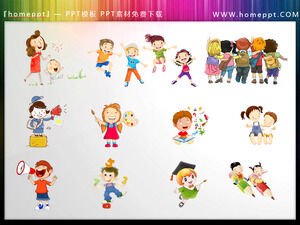Baixe 11 conjuntos de materiais PPT infantis coloridos de desenhos animados