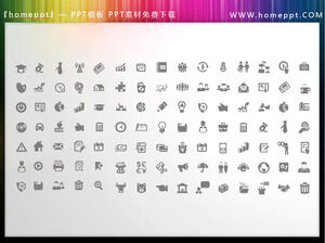 Scarica i materiali delle icone PPT del tema accademico colorabile di 105 vettori