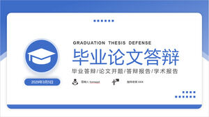 Descarga de plantilla PPT de defensa de tesis de graduación de estilo de tarjeta minimalista azul