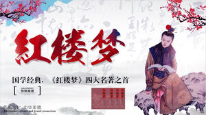 Histórico de leitura do modelo PPT do tema "Sonho da Câmara Vermelha" de Jia Baoyu