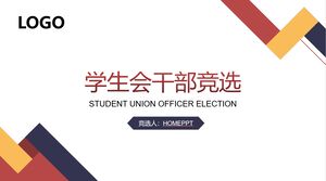 Descărcați șablonul PPT pentru campania electorală a cadrelor sindicale studențești cu un fundal roșu, galben și albastru simplu