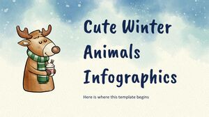 Инфографика милых зимних животных