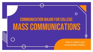 Graduação em Comunicação para Faculdade: Comunicações de Massa