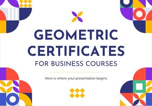 İşletme Kursları için Geometrik Sertifikalar