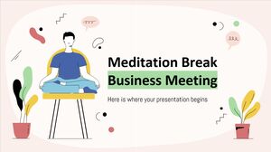 Reunião de negócios com intervalo para meditação