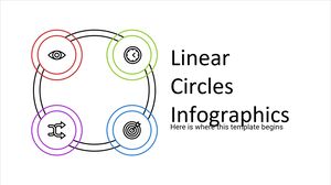 Infográficos de círculos lineares