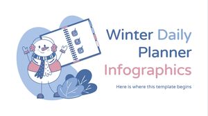 Infografiki zimowego codziennego planowania