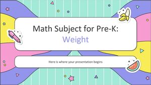Materia de Matemáticas para Pre-K: Peso