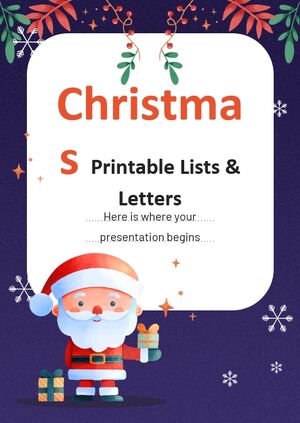 Listas e cartas para impressão de Natal