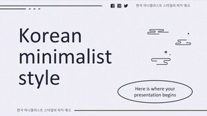 Pitch Deck de style minimaliste coréen