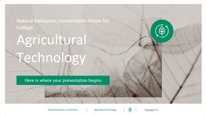 Especialización en Conservación de Recursos Naturales para la Universidad: Tecnología Agrícola
