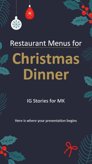 Noel Yemeği için Restoran Menüleri MK için IG Hikayeleri