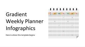 Infografiken zum Wochenplaner mit Farbverlauf