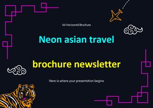 Newsletter brochure di viaggio asiatico al neon