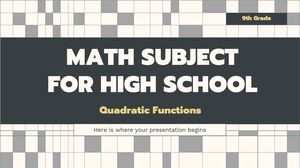 高中數學科目 - 九年級：二次函數