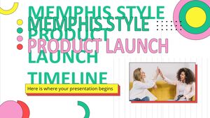 Zeitleiste der Produkteinführung im Memphis-Stil
