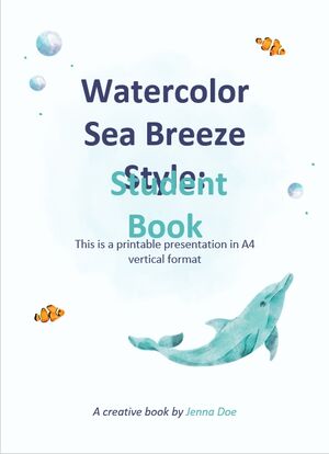Style aquarelle Sea Breeze : livre d'étudiant